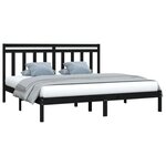 vidaXL Cadre de lit sans matelas noir 200x200 cm bois massif