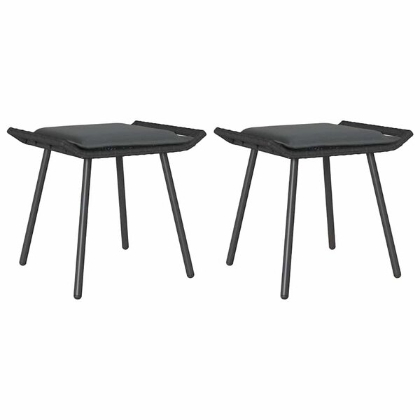 vidaXL Tabouret de Jardin 2 Pièces Gris 50 x 40 x 45cm Polyester