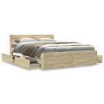 vidaXL Cadre de lit et tête de lit sans matelas chêne sonoma 140x190cm