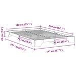 vidaXL Cadre de lit Blanc 140 x 210 cm Pin massif
