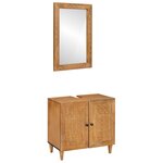 vidaXL Ensemble de mobilier de salle de bain avec étagère 2 Pièces Marron