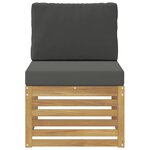 vidaXL Sofa de milieu extérieur Bois d'Acacia Massif Blanc