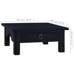 vidaXL Table basse Café noir clair 68x68x30 cm Bois d'acajou massif