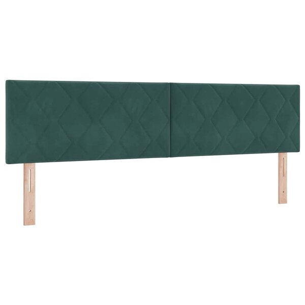 vidaXL Tête de lit Montage mural Géométrique Vert foncé 180 cm Velours