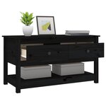 vidaXL Table basse Noir 102x49x55 cm Bois massif de pin