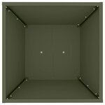 vidaXL Jardinière à pilier 2 Pièces Olive 40 x 40 x 100 cm Acier