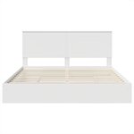 vidaXL Lit de Rangement Blanc 200 x 200 cm Bois d'ingénierie
