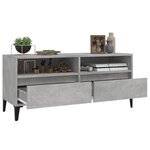 vidaXL Meuble TV gris béton 100x34 5x44 5 cm bois d'ingénierie