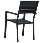 vidaXL Chaises de jardin 4 Pièces Noir PEHD Aspect de bois