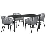 vidaXL Ensemble de salle à manger de jardin 5 pièces en rattan poly gris.