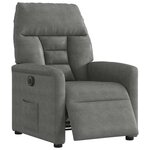 vidaXL Fauteuil inclinable électrique gris foncé tissu microfibre