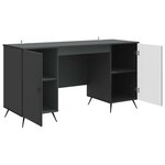 vidaXL Bureau avec étagère Noir 142 5 x 50 x 75 cm Bois d'ingénierie