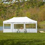 Tectake Tonnelle 6 x 3 m avec 2 rideaux - blanc