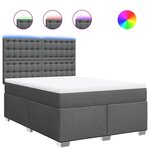 vidaXL Sommier à lattes de lit avec matelas Gris foncé 160x200cm Tissu