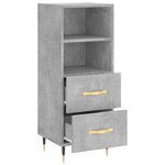 vidaXL Buffet Gris béton 34 5x34x90 cm Bois d'ingénierie