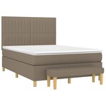 vidaXL Sommier à lattes de lit avec matelas Taupe 140x200 cm Tissu