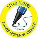 Blister x 4 stylos-feutres STABILO pointMax - noir + bleu + rouge + vert