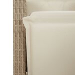 vidaXL Ensemble de bistro de jardin 11 Pièces coussins beige poly rotin