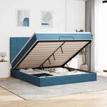 VidaXL Cadre de lit ottoman avec matelas bleu foncé 160x200 cm velours