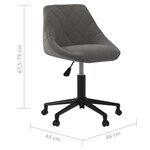 vidaXL Chaise pivotante de salle à manger Gris foncé Velours