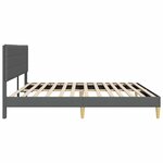 vidaXL Cadre de lit avec tête de lit Gris foncé 180 x 200 cm Tissu