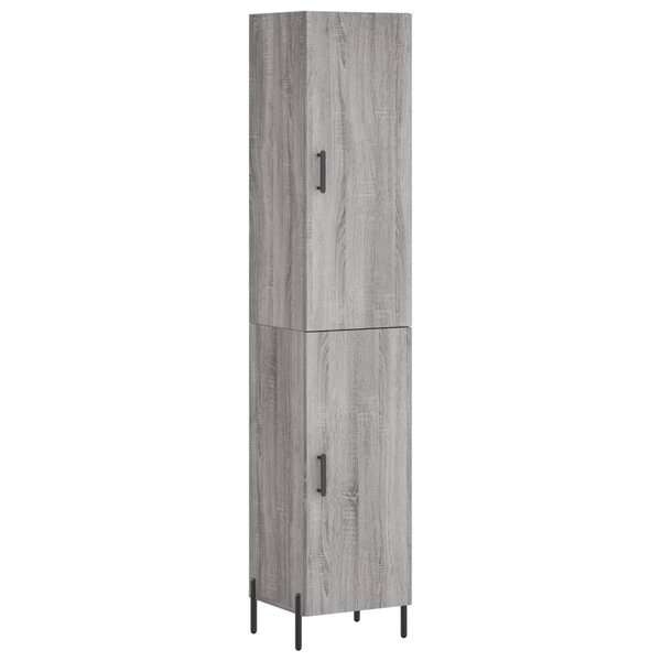 vidaXL Buffet haut Sonoma gris 34 5x34x180 cm Bois d'ingénierie