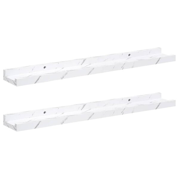 vidaXL Étagère Murale 2 pc Marbre blanc 60 x 9 x 3 cm