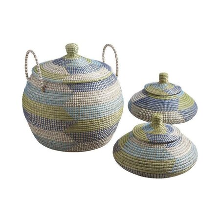 Panier rond jonc de mer (lot de 3)