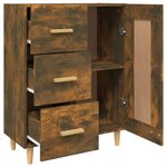vidaXL Buffet Chêne fumé 69 5x34x90 cm Bois d'ingénierie