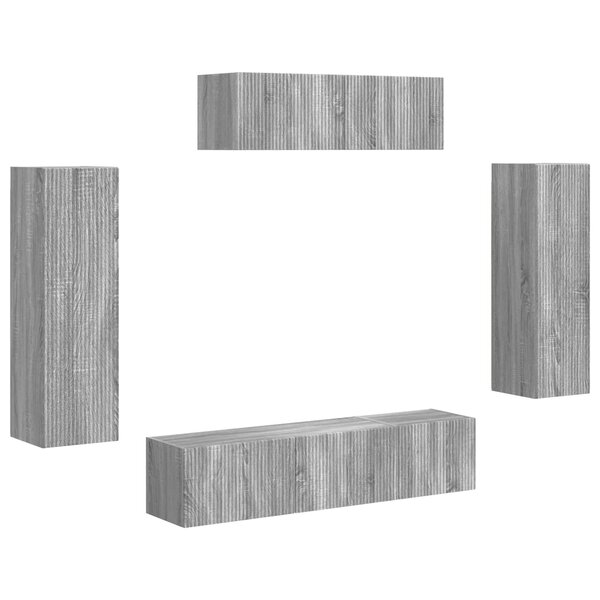 vidaXL Meuble TV 5 Pièces Gris Sonoma