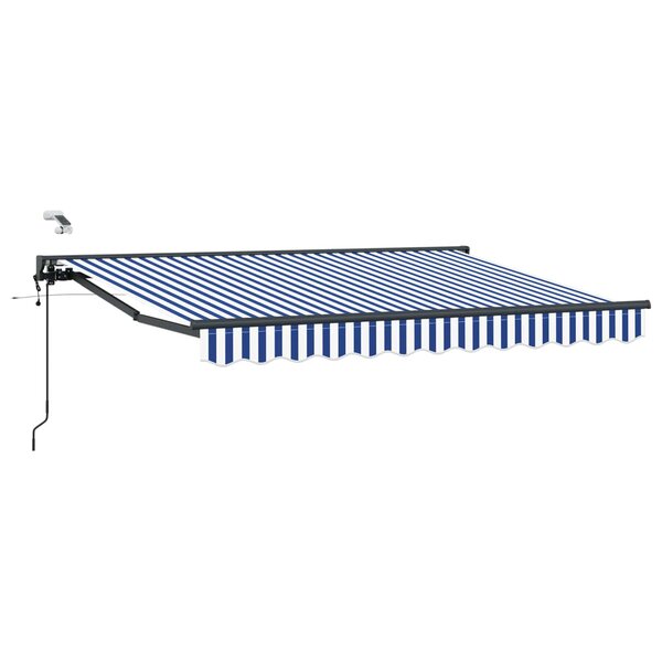 vidaXL Auvent rétractable électrique Bleu Blanc Anthracite 2 5 x 2 m