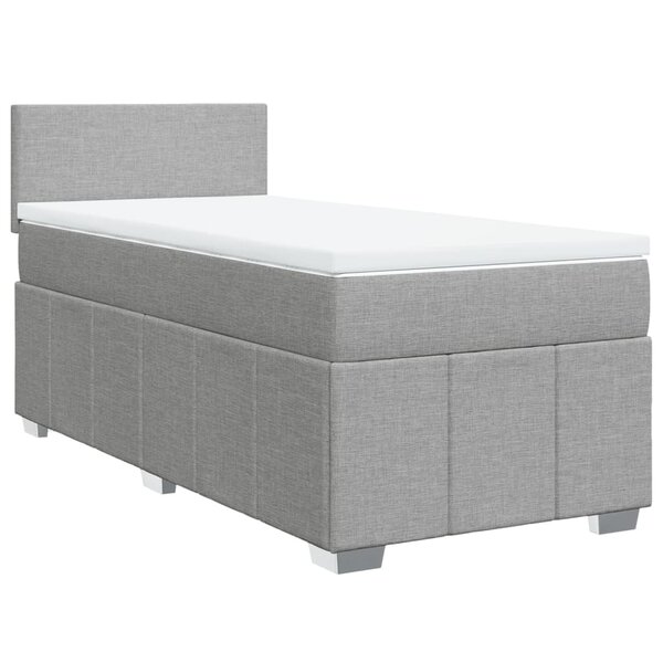 vidaXL Sommier à lattes de lit et matelas Gris clair 90x190 cm Tissu
