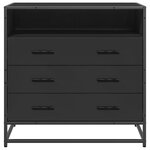 vidaXL Commode noir 70x41x70 cm bois d'ingénierie