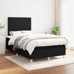 vidaXL Sommier à lattes de lit avec matelas noir 120x190 cm tissu