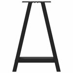vidaXL Pieds de table à manger en forme de A 2 pièces noir 50 x (72-73) cm acier