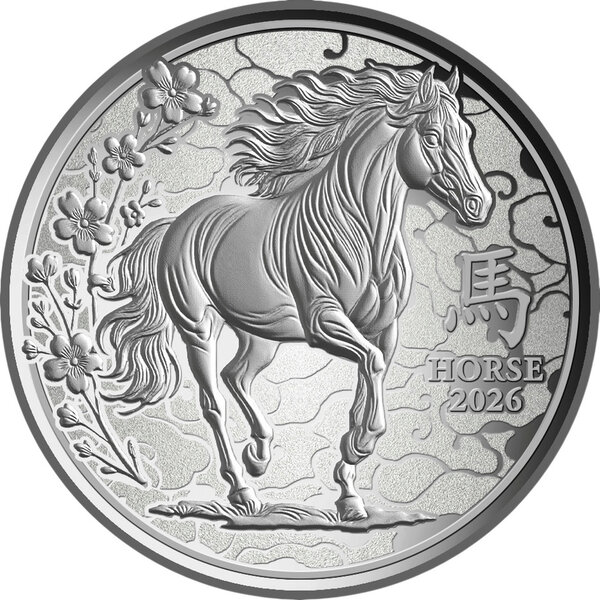 Monnaie LUNAR HORSE 1/10 Oz Argent 100 Francs Cameroon 2026