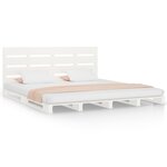 vidaXL Cadre de lit sans matelas blanc 200x200 cm bois massif de pin