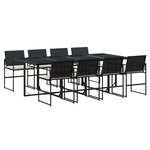 vidaXL Ensemble à manger de jardin 9Pièces coussins noir résine tressée