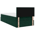 vidaXL Cadre de lit ottoman avec matelas vert foncé 90x200 cm velours