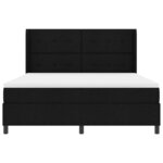 vidaXL Lit à ressort LED avec matelas Noir 180 x 200 cm tissu