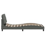 vidaXL Cadre de lit avec LED sans matelas gris foncé 80x200 cm tissu