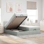 VidaXL Cadre de lit ottoman et matelas gris clair 180x200cm velours