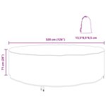 vidaXL Housse pour meubles 320 x 320 x 71 cm Tissu Oxford 600D Rond