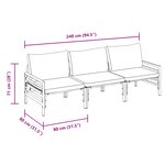 vidaXL Ensemble de canapé de jardin 3 Pièces Anthracite Acier