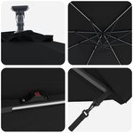 vidaXL Parasol banane à mât déporté Noir 294 x 294 x 248 cm