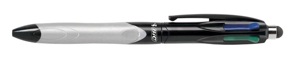 Stylo 2 en 1 Bille + Stylet 4 COLOURS GRIP STYLUS Corps Gris Pointe Moyenne BIC