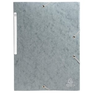 Chemises À Élastiques Carte Lustrée 3 Rabats Monobloc - Gris - X 50 - Exacompta