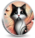THE COSMIC KITTEN Stellar Stare 1 Once Argent Monnaie 5 Dollars Tokelau 2024