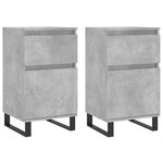 vidaXL Buffets 2 Pièces gris béton 40x35x70 cm bois d'ingénierie