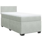 vidaXL Sommier à lattes de lit et matelas Gris clair 90x190 cm Velours